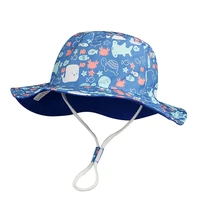 bucket hat boy panama summer sun beach breathable blue cotton animal outdoor fishing accessory for kids toddlers