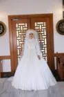 Кружевные свадебные платья в мусульманском стиле с аппликацией и длинным рукавом для невесты, с высоким вырезом, Марокканское кафтан, бальное платье, свадебное платье