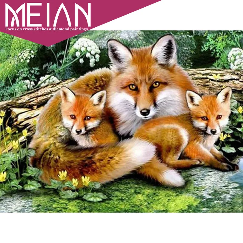 2020 Meian FoxDiamond картина с животными стразы алмазная вышивка рукоделие Алмазная