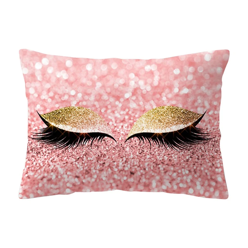 

Pink Golden Lash New And High Quality Velvet Cushion Cover 30x50cm Modern Nordic Pillow Cover Bed Sofa Decoration Pillow Case