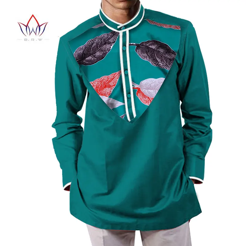 1 Летняя мужская африканская одежда dashikis camisa masculina батик Печать Топы мужские натуральный хлопок рубашки BRW WYN232 - Цвет: 1