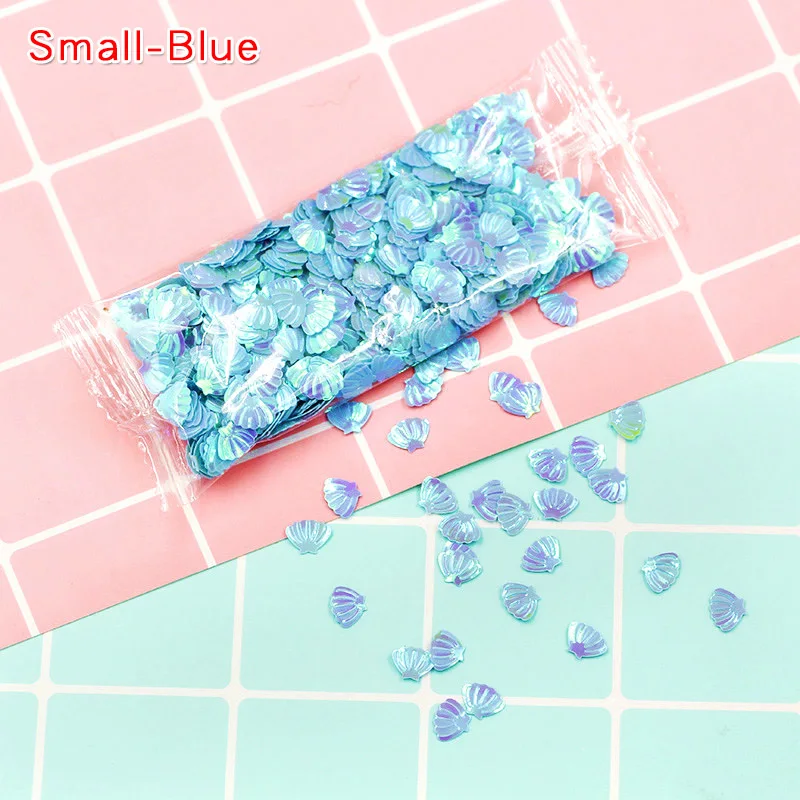2-Small-Blue 10 г красочные оболочки Блестки прозрачные поставки слаймов Декор наполнитель дополнение игрушки DIY Lizun оболочки блеск Подвески клейкие аксессуары - Цвет: 2-Small-Blue