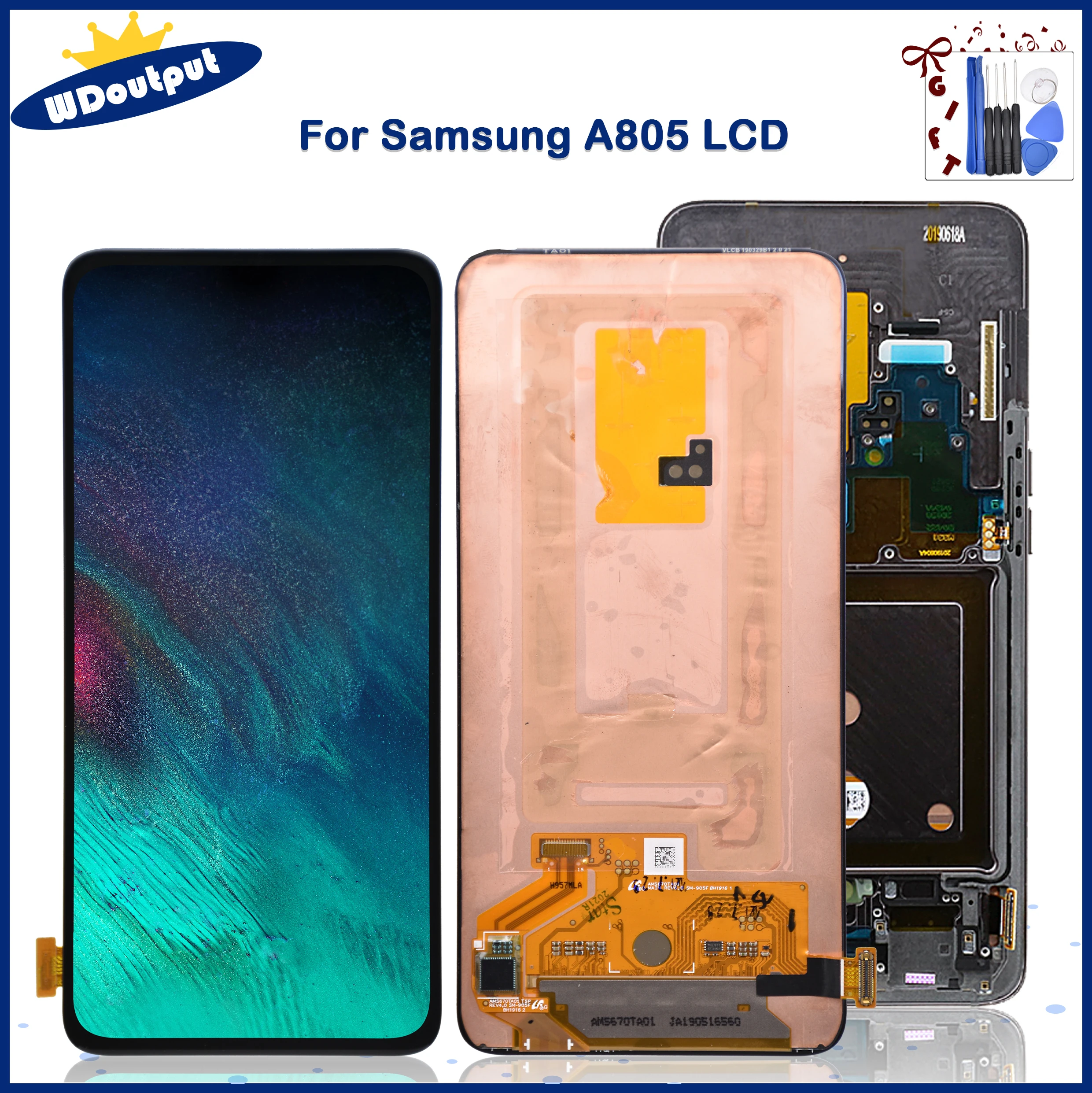 ЖК-дисплей AMOLED 6 7 дюйма для Samsung Galaxy A80 A805 SM-A805F A90 A905F сенсорный экран с дигитайзером
