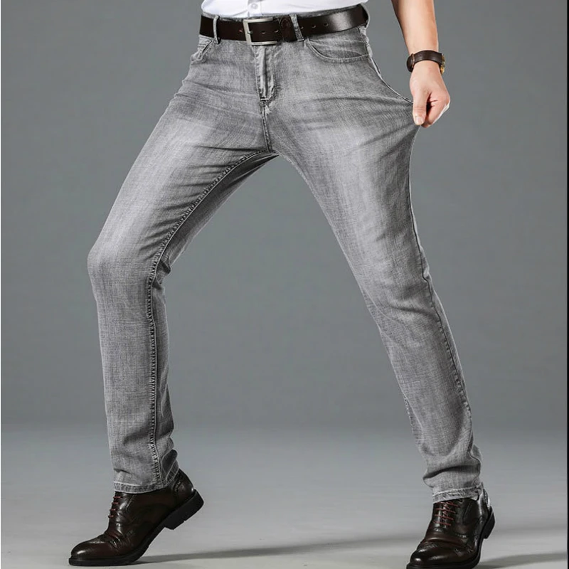 

Jeans Men Fashion Casual Male Straight Stretch Brand Denim Pants Slim Fit Trousers Distressed Jeans for Men Streetwear