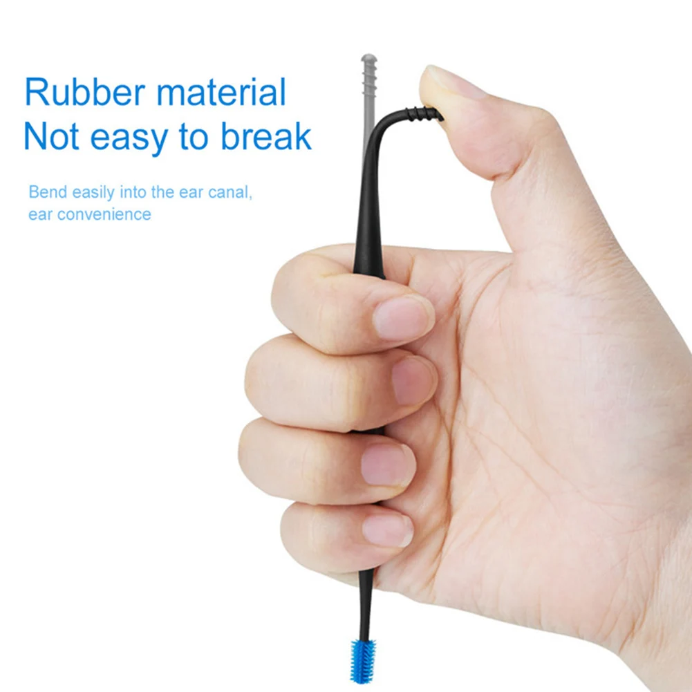 

Portable Earpick Soft Silicone Double Head Design Spiral Earwax Cleaning Tool Cleaner
