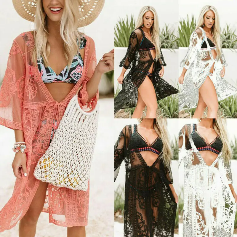 Летнее женское платье сексуальное кружевное свободное модное пляжное Сетчатое
