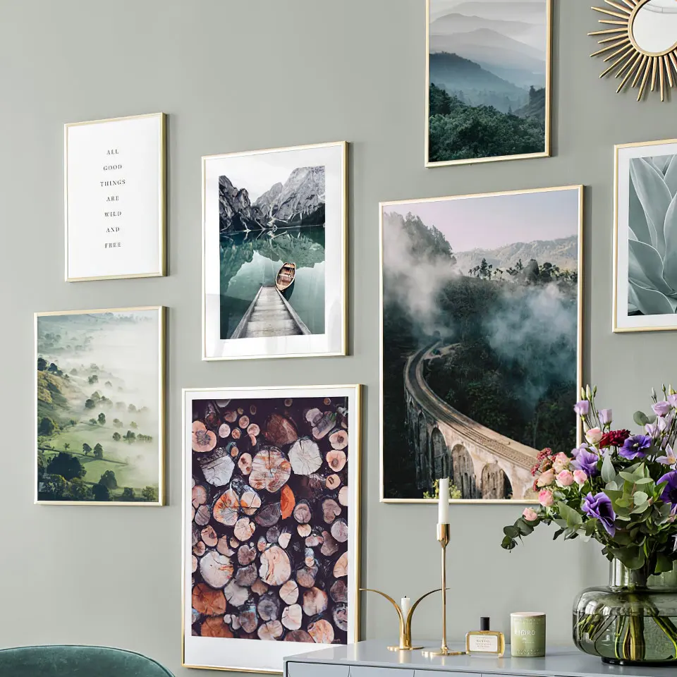 Скандинавский Як плакат Пальмовая стена искусство природа пейзаж холст живопись