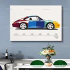 Porsche 911 993 плакаты, Andy Warhol Classic Car Carrera Turbo с водяным охлаждением, настенные художественные принты, домашний декор, холщовая Подарочная рамка