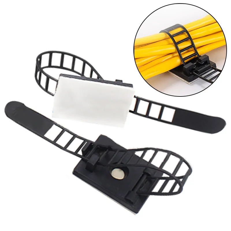 

1Pcs Fixed Holder Cable Clips Plastic Cable Organizer Wire Ties Adjustable Clamp Sticky Home Supplies