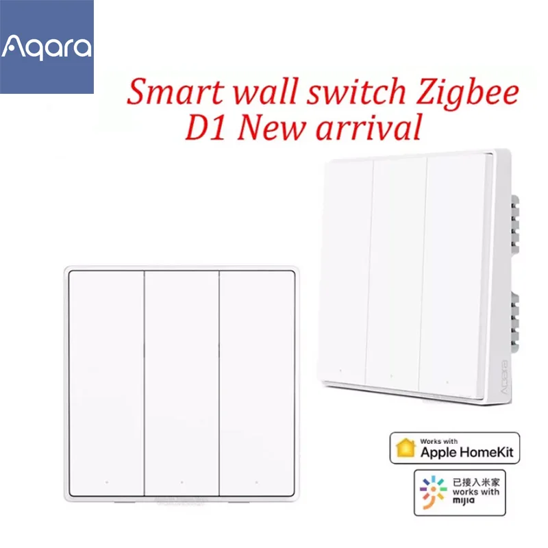 Настенный выключатель Aqara D1 с 3 кнопками умный ZigBee Zero Line Fire Wire дистанционное
