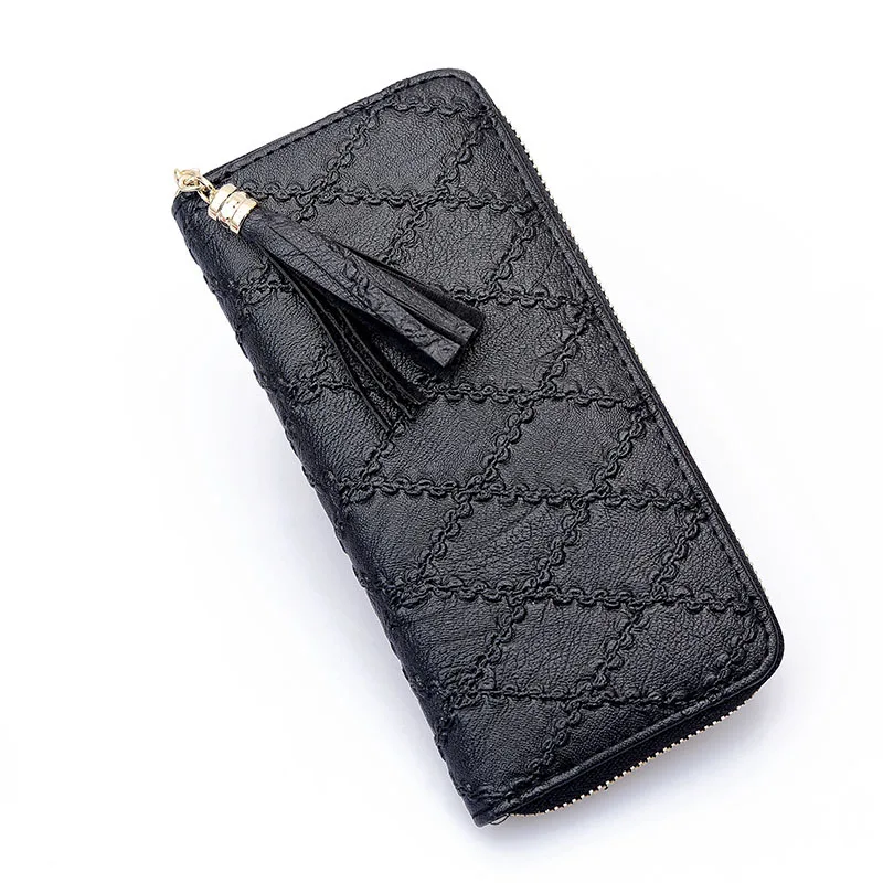 Длинный кошелек новинка Женский модная сумка с ромбовидным карманом на молнии