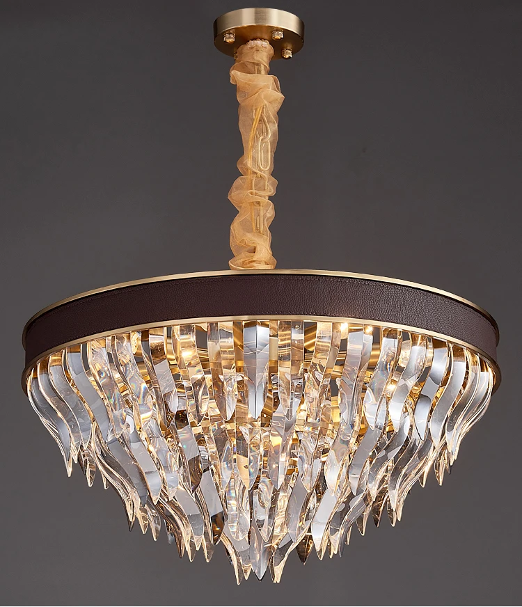 Новинка 2020 хрустальный светильник-люстра Золотая прямоугольная Современная