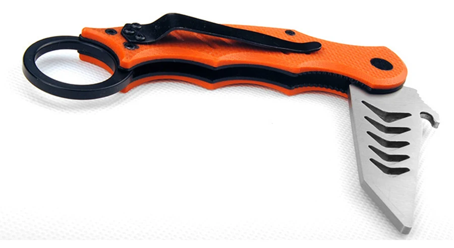 Складной нож 440Cblade G10 Ручка для тренировок на открытом воздухе Когти кемпинга
