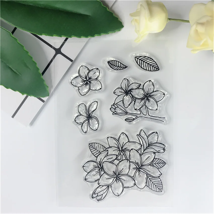 Силиконовые прозрачные штампы для скрапбукинга и вырезания надписей с цветами