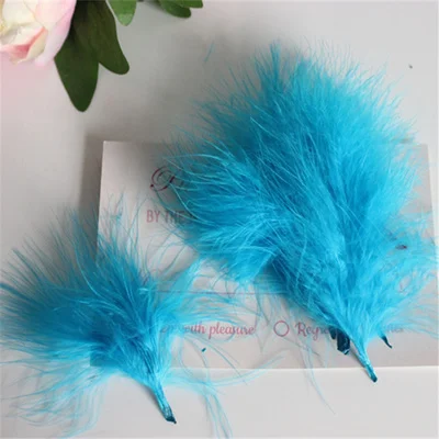 lake blue 50pcs 4-7 дюймов 10-16 см перья индейки Марабу пышное свадебное платье DIY ювелирные украшения декоративные аксессуары перья 50 шт - Цвет: lake blue 50pcs