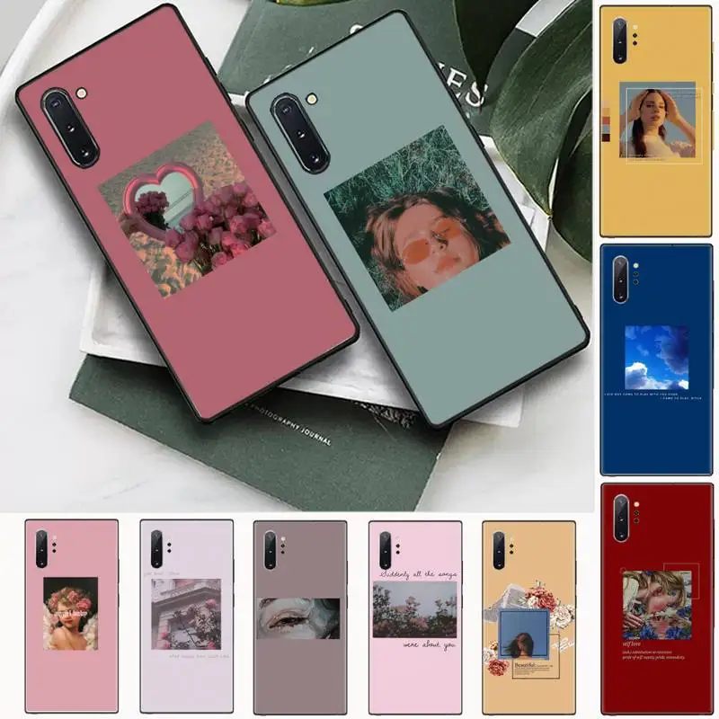 

Aesthetics songs lyrics flower angel Phone Case For Samsung Galaxy S8 S9 S10 Plus S10E Note 3 4 5 6 7 8 9 10 Pro Lite cover