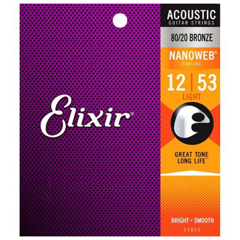 

Elixir 11052 NanowebCoating 80/20 бронзовые для акустической Струны для гитары светильник 12-053