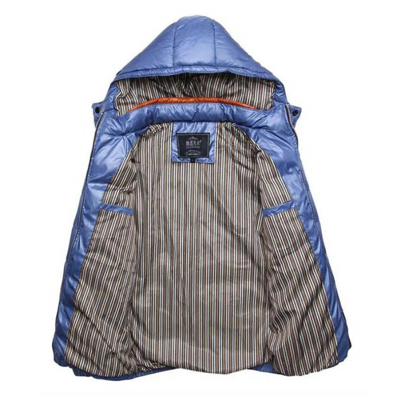 New Style Cotton-padded Warm Jacket Men's Korean Style Stand-up Collar Hoodie Men's Slim-fitting Plus Size Clothes