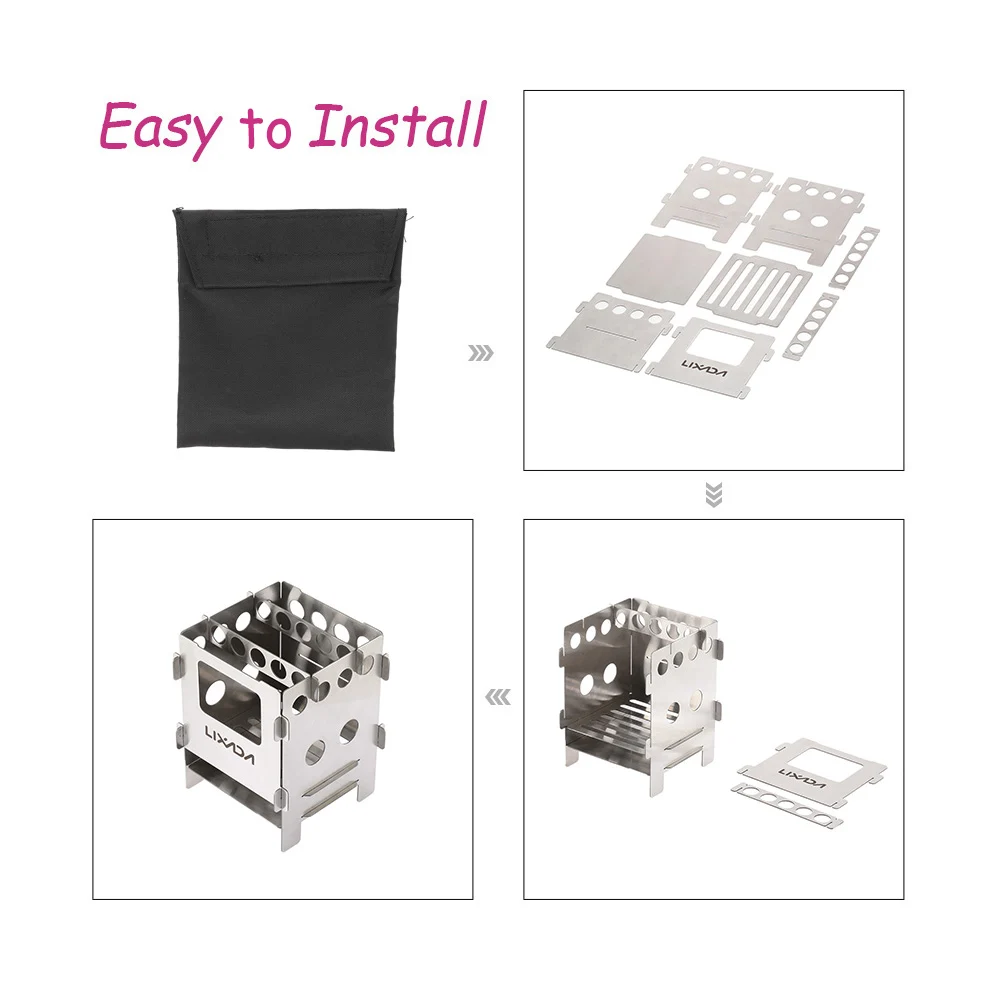Lixada портативная легкая складная деревянная плита из нержавеющей стали карманная