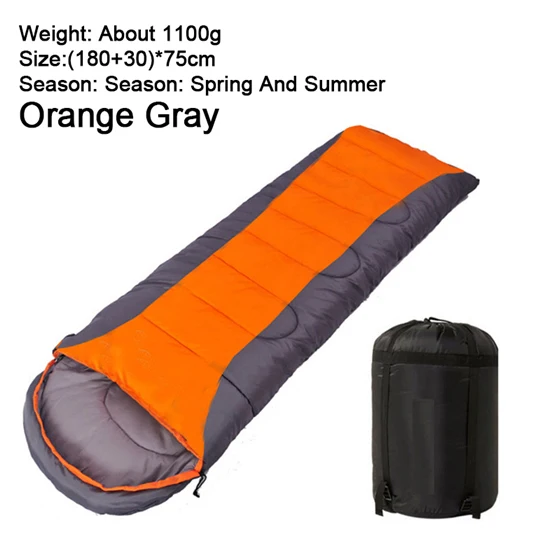 Orange Gray 1100G WEST BIKING, 4 сезона, спальный мешок для кемпинга, легкий теплый и холодный конверт, альпинистский спальный мешок для путешествий на открытом воздухе, пеших прогулок - Цвет: Orange Gray 1100G