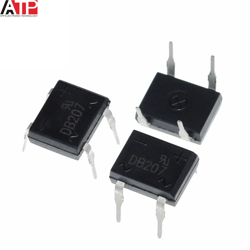 10 шт./лот диодный мост ретифика DB207 DIP-4 DB207S DIP4 2 а 1000 В силовой выпрямитель