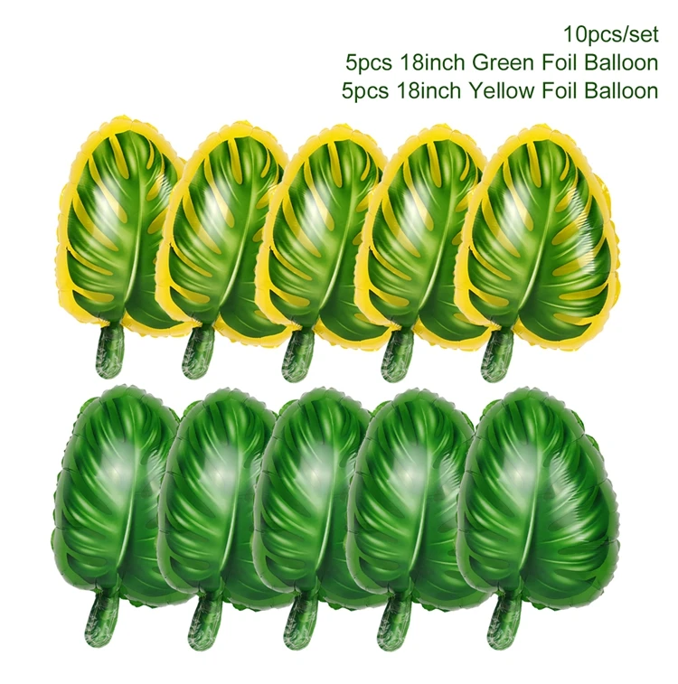 Leaf balloon set 3 HUIRAN джунгли принадлежности для животных Посуда С Днем Рождения Декор дети Джунгли Тема вечерние для вечеринки в стиле сафари декор для мальчиков - Цвет: Leaf balloon set 3