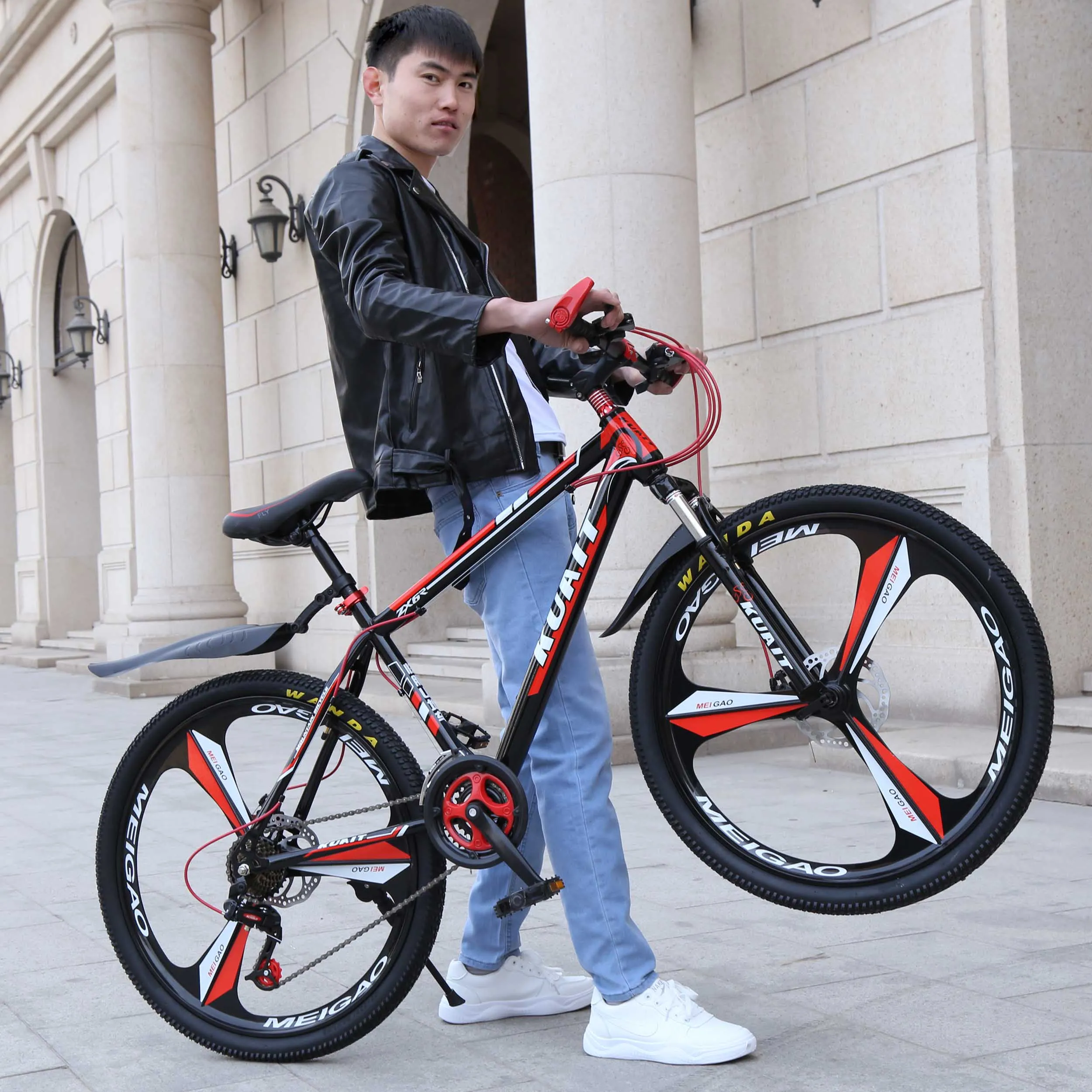 Bestellen Berg Sport Fahrrad 21 Geschwindigkeit 24 Zoll Ein Rad Stoßdämpfer Männliche Und Weibliche Erwachsene Mountainbike