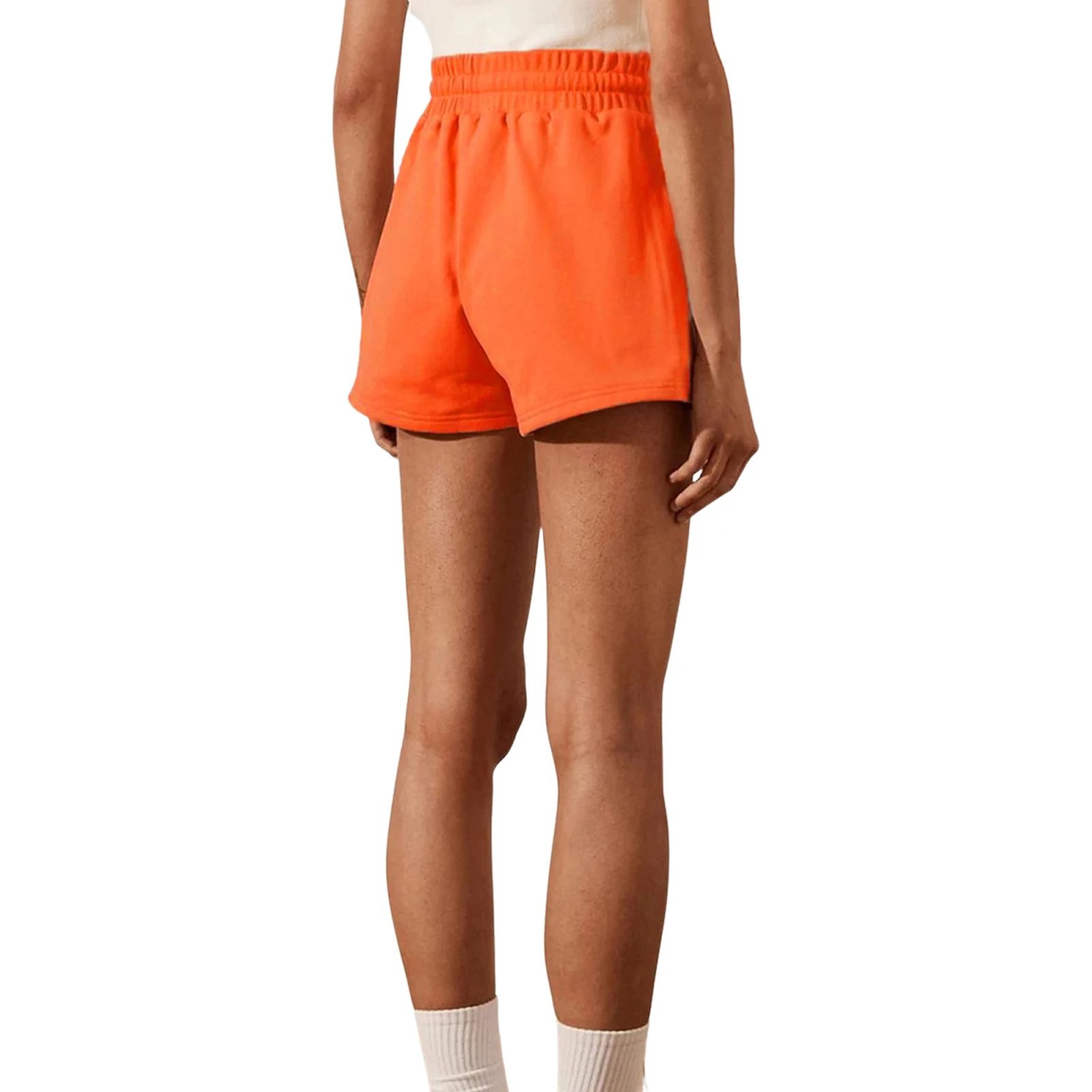 Новые летние спортивные шорты женские с высокой талией и карманами на шнурке для