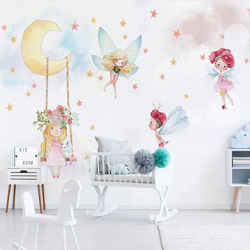 Пользовательские 3D фрески обои Современные Простые ручная роспись милый дух