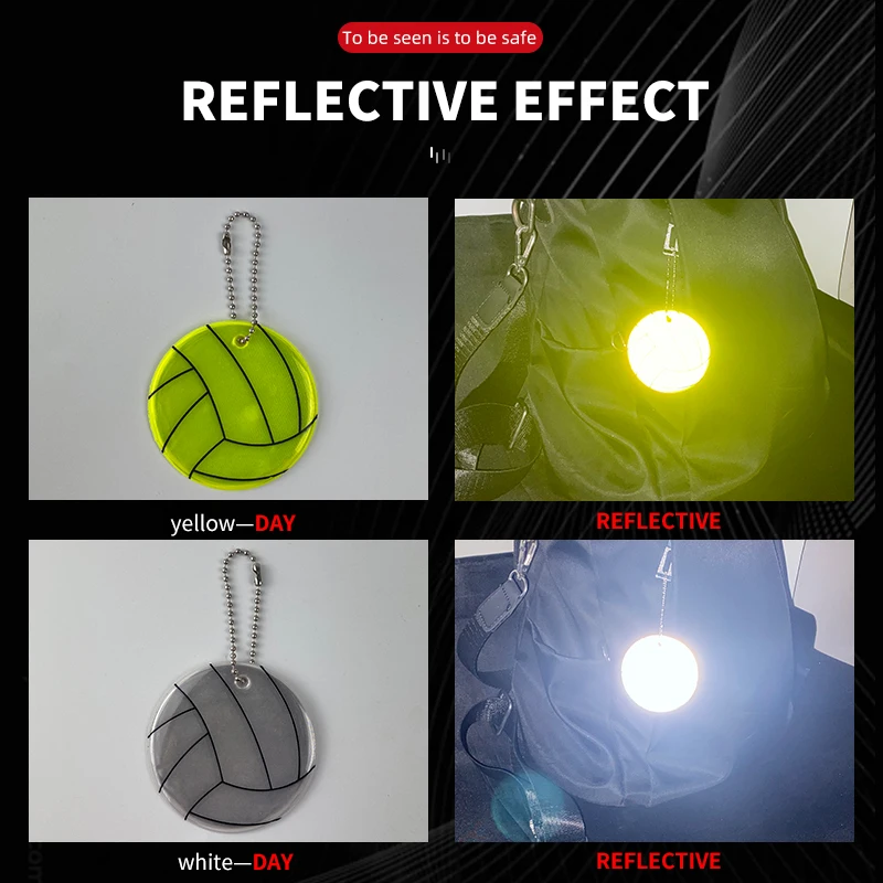 Мягкий двухсторонний отражающий волейбольный брелок из ПВХ подвеска-Шарм