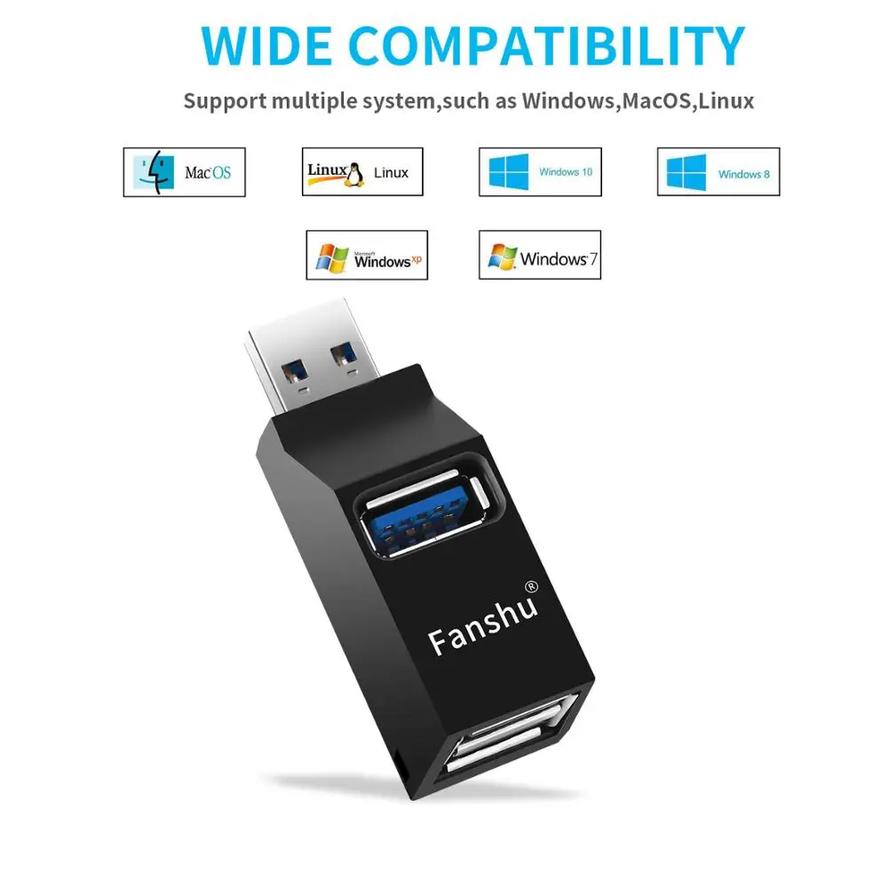 Мини концентратор Fanshu USB 3 0 с портами для передачи данных совместимый компьютером