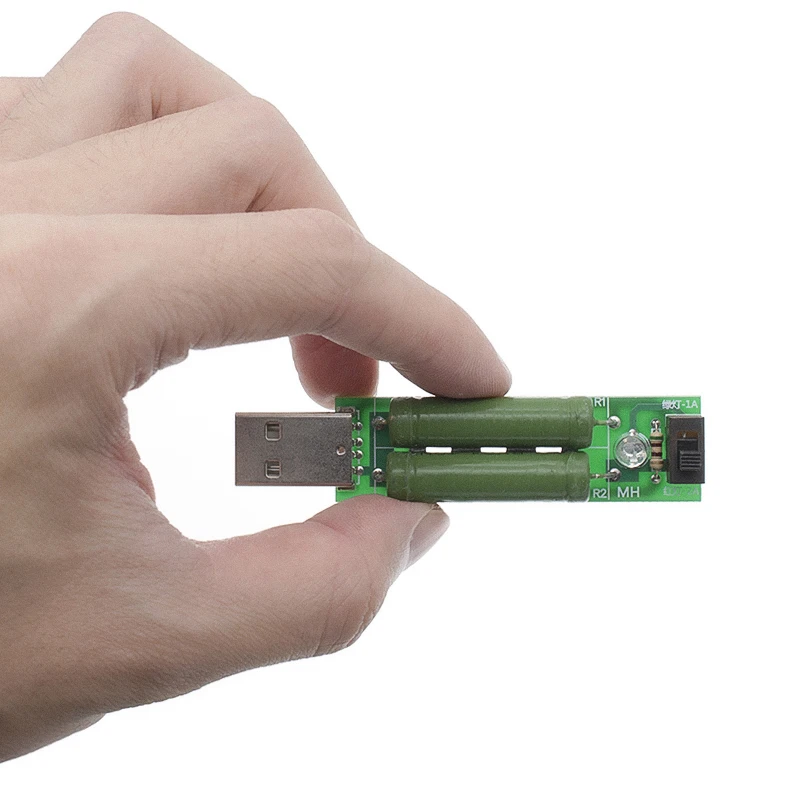USB Port Mini Discharge Load Resistor Digital Current Voltage Meter Tester 2A/1A With Switch 1A Green Led / 2A Red | Электронные