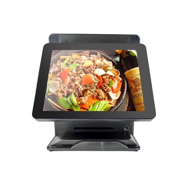 

Dual 15 inch screen EPOS Terminal Capacitive touch screen POS Machine Windows EPOS All in one for restaurant