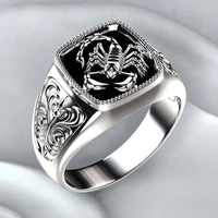 creative scorpio relief mens ring glue dropping totem pattern carving poisonous scorpion ring