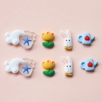 10pcslot fun shower wish bottle melancholy rabbit resin patch diy homemade earrings jewelry phone case hairpin accessories
