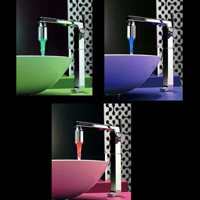 Новый Кухонный мини кран 7 цветов аксессуары для ванной комнаты светодиодный