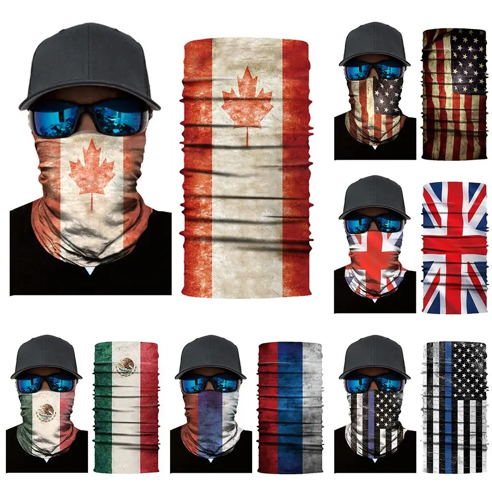 

Бесшовная Волшебная Балаклава с национальным флагом для спорта на открытом воздухе, маска для лица, шарф для езды на мотоцикле, катания на л...