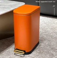 toilet crevice trash can household living room bedroom kitchen pedal waste bin creative silent stainless steel dustbin zb213