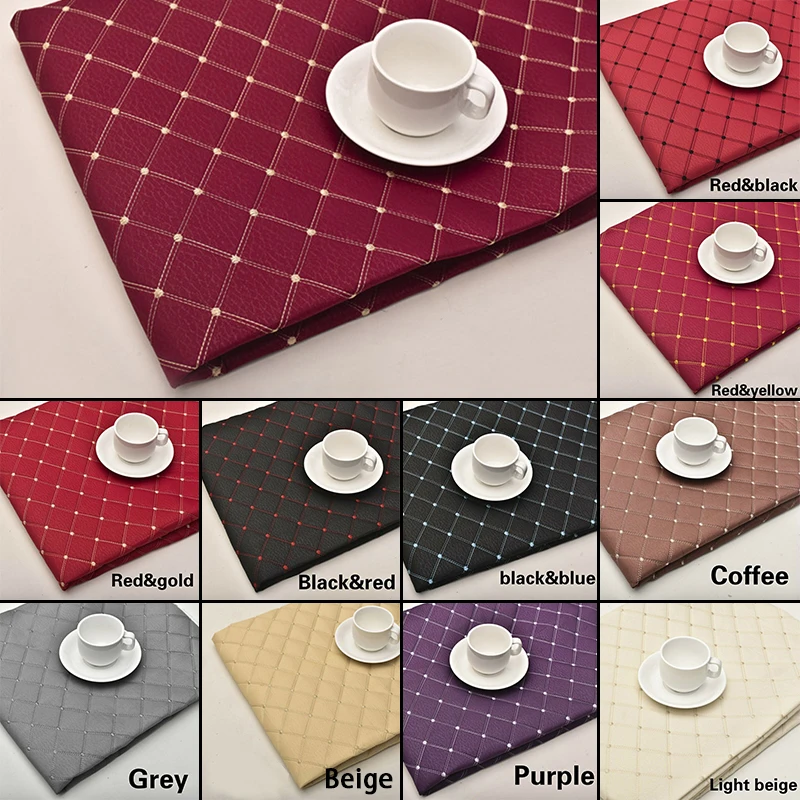 Ткань в клетку с вышивкой 100*140 см губка для салона автомобиля ткань крыши подушка