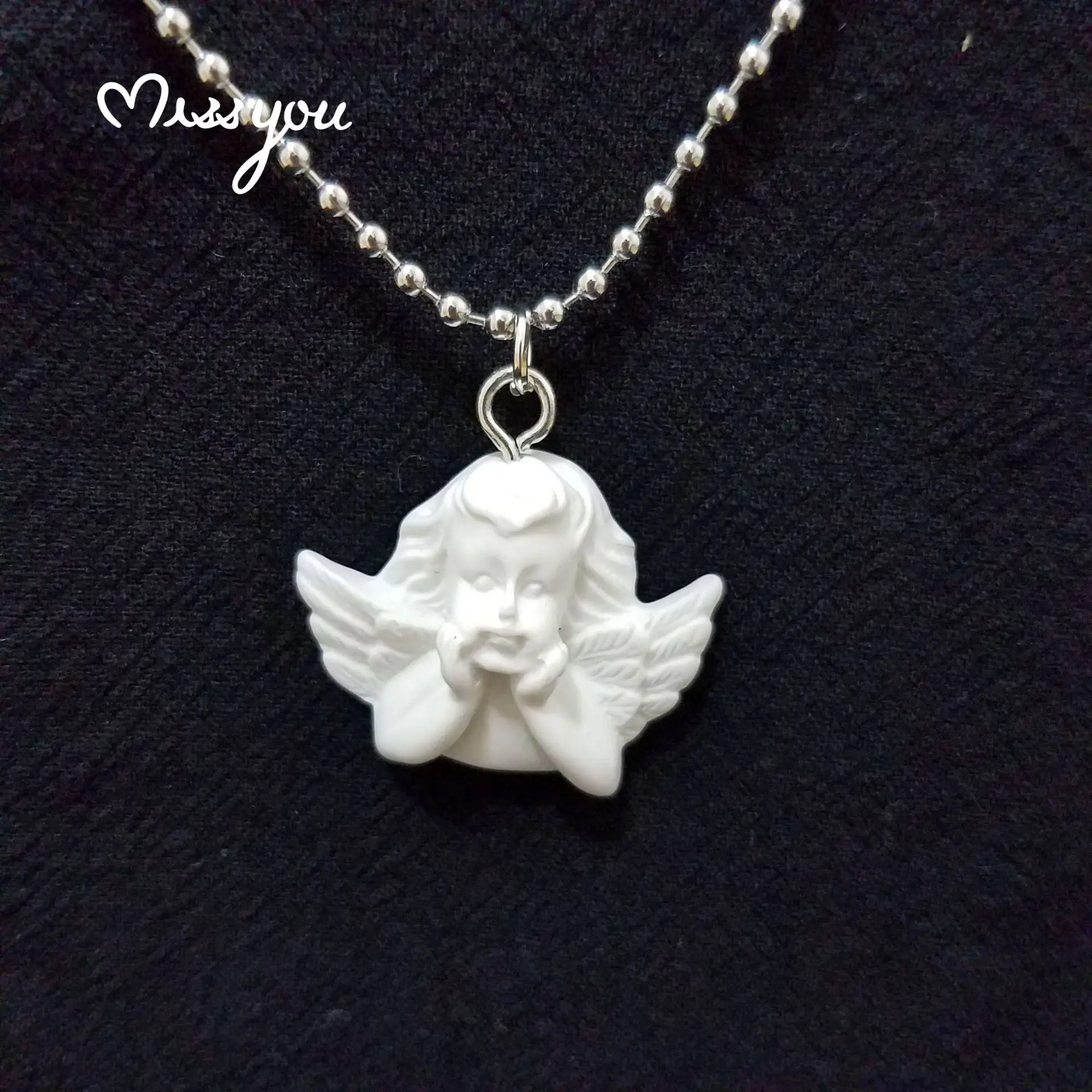 Креативное милое ожерелье с кулоном в виде Купидона длинная цепочка ювелирное