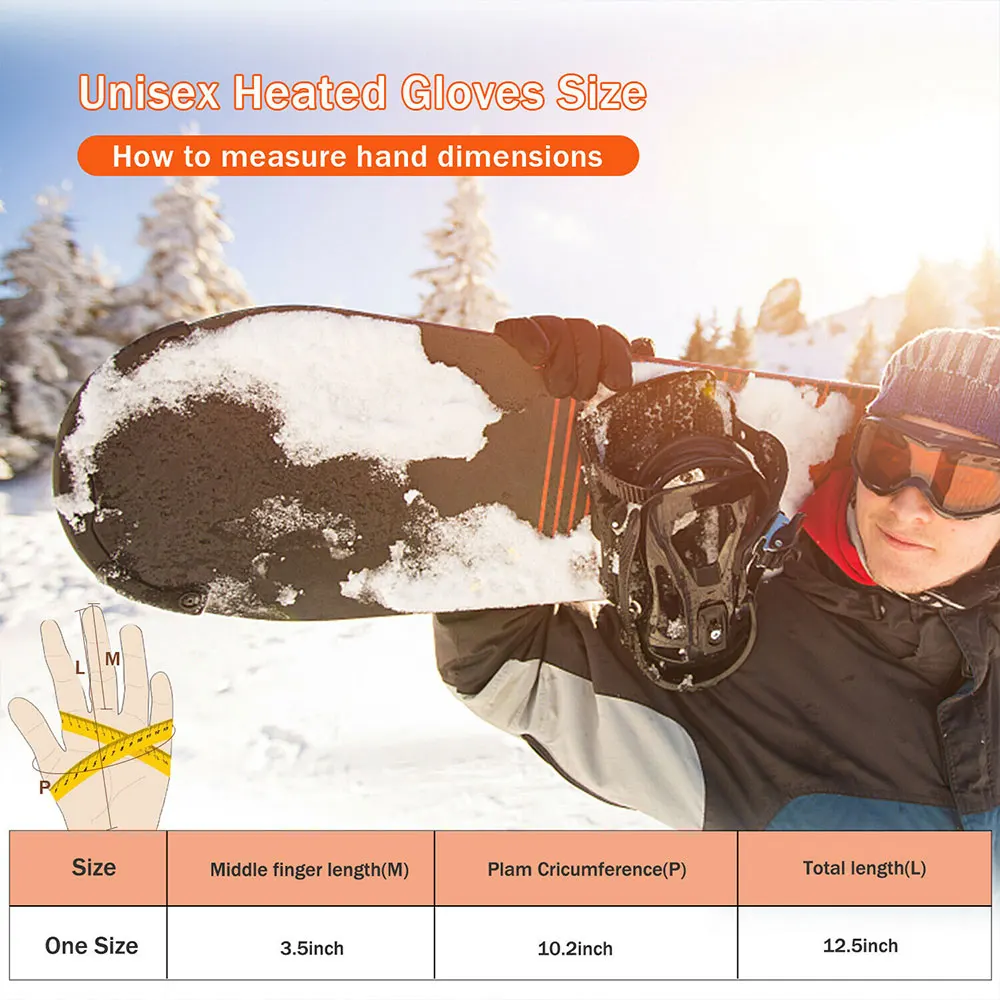 

Heated Gloves 4.5V Rechargeable Battery Powered Electric Heated Hand Warmer for Hunting Fishing Skiing Cycling