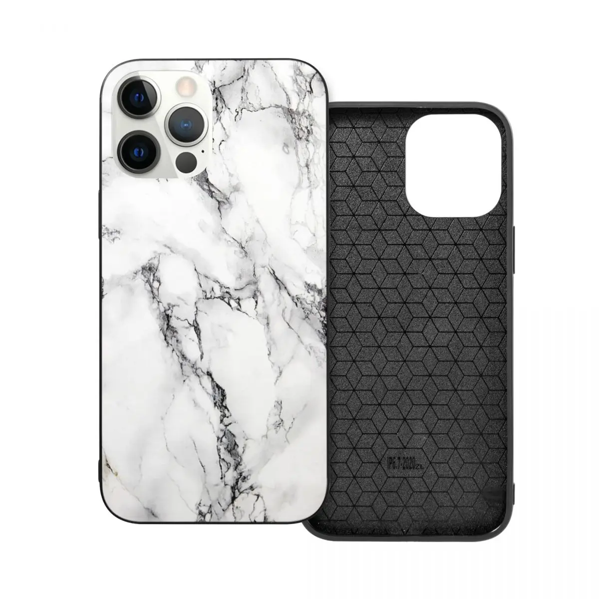 

MARBLE WHITE PC Glass TPU Phone Bumper for iPhone 13 12 11 Xs Xr X Pro Max Mini 7 8 Se2 Plus 6 6S
