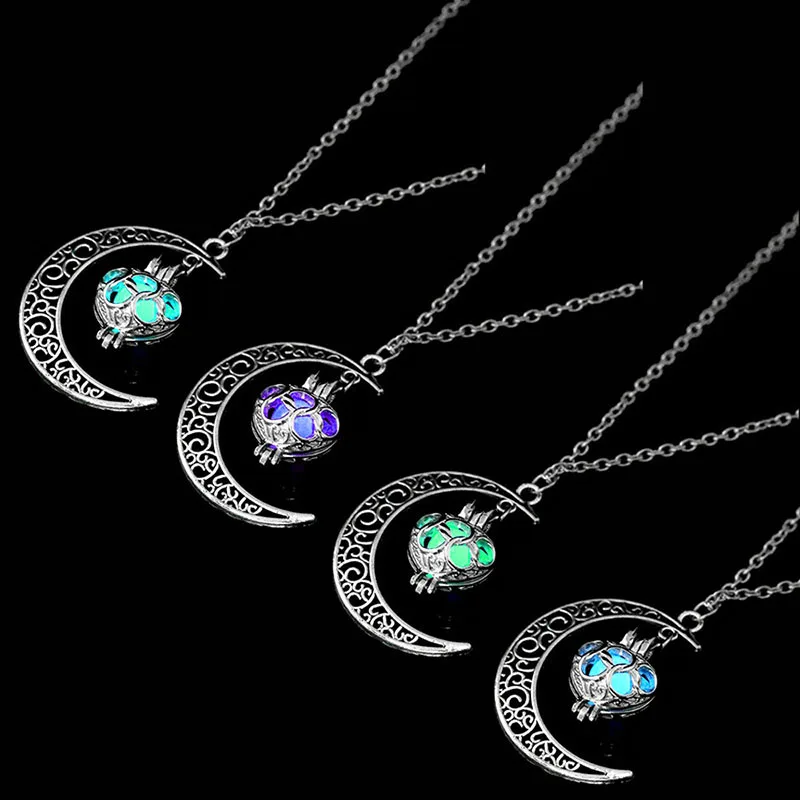 Горячая луна светящееся ожерелье подвеска с драгоценным камнем ювелирные
