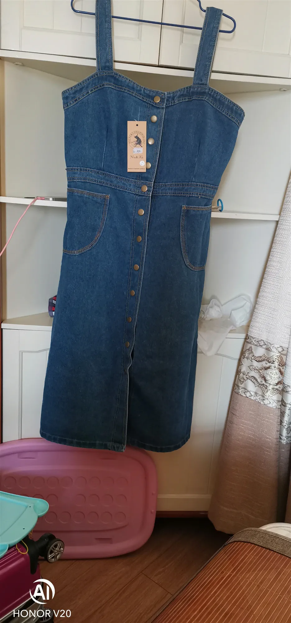 Женское джинсовое платье без рукавов облегающий однобортный сарафан на тонких