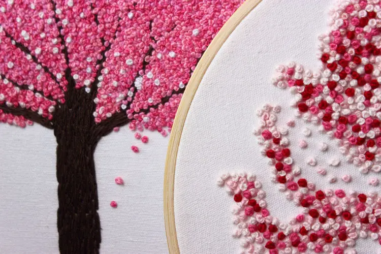DIY Вышивка Вишневое дерево ручной работы Рукоделие для начинающих крестиком