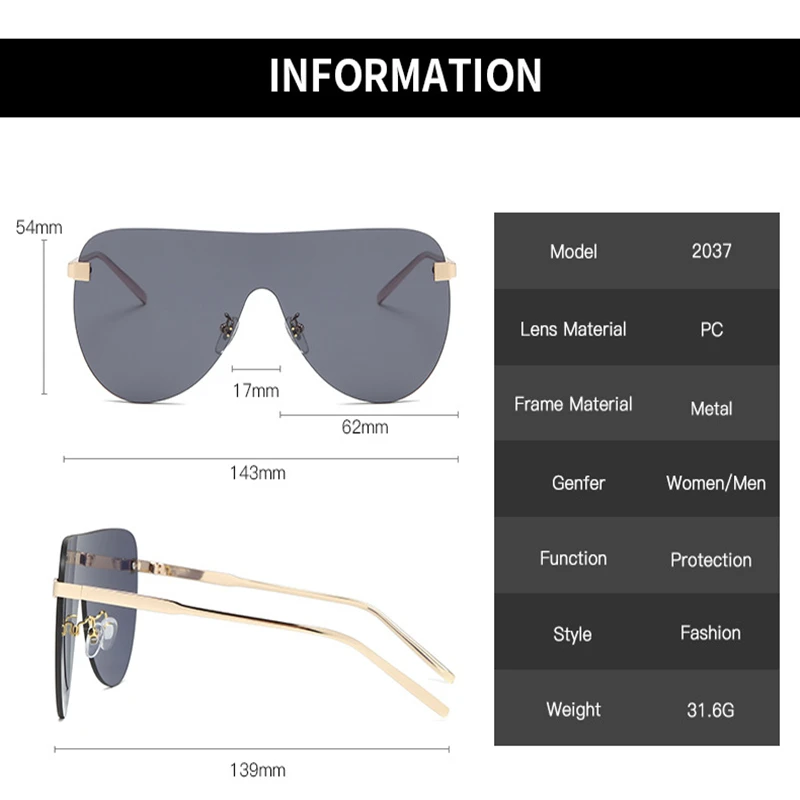 

Flat Top Pilot Sunglasses Men Classic Rimless Eyewear for Women Brand 2020 New Sun Glasses Shades Goggles