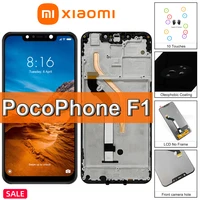 original 6 18 for xiaomi poco f1 lcd touch screen replacement digitizer assembly for mi pocophone f1 display repair parts frame