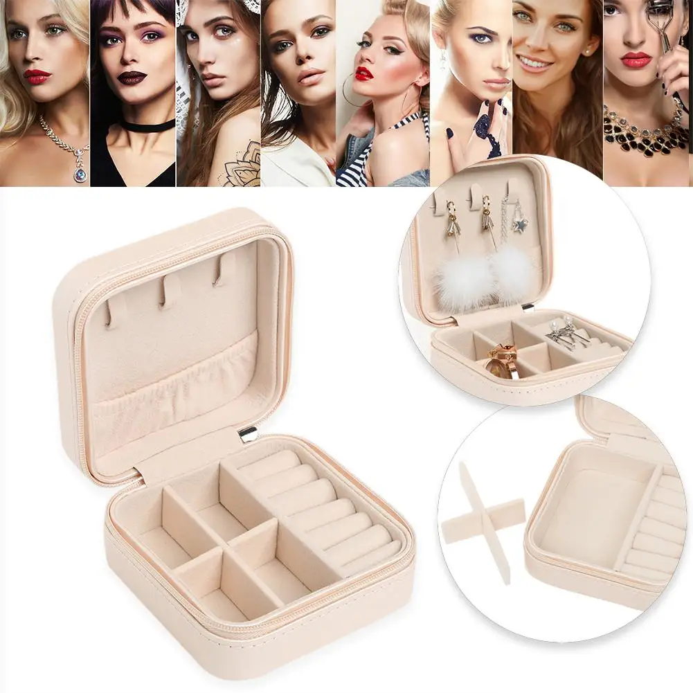 Jewelry Organizer Showcase Leather Box High Capacity Portable Necklace Ring Earring Storage Gift for Woman | Красота и здоровье