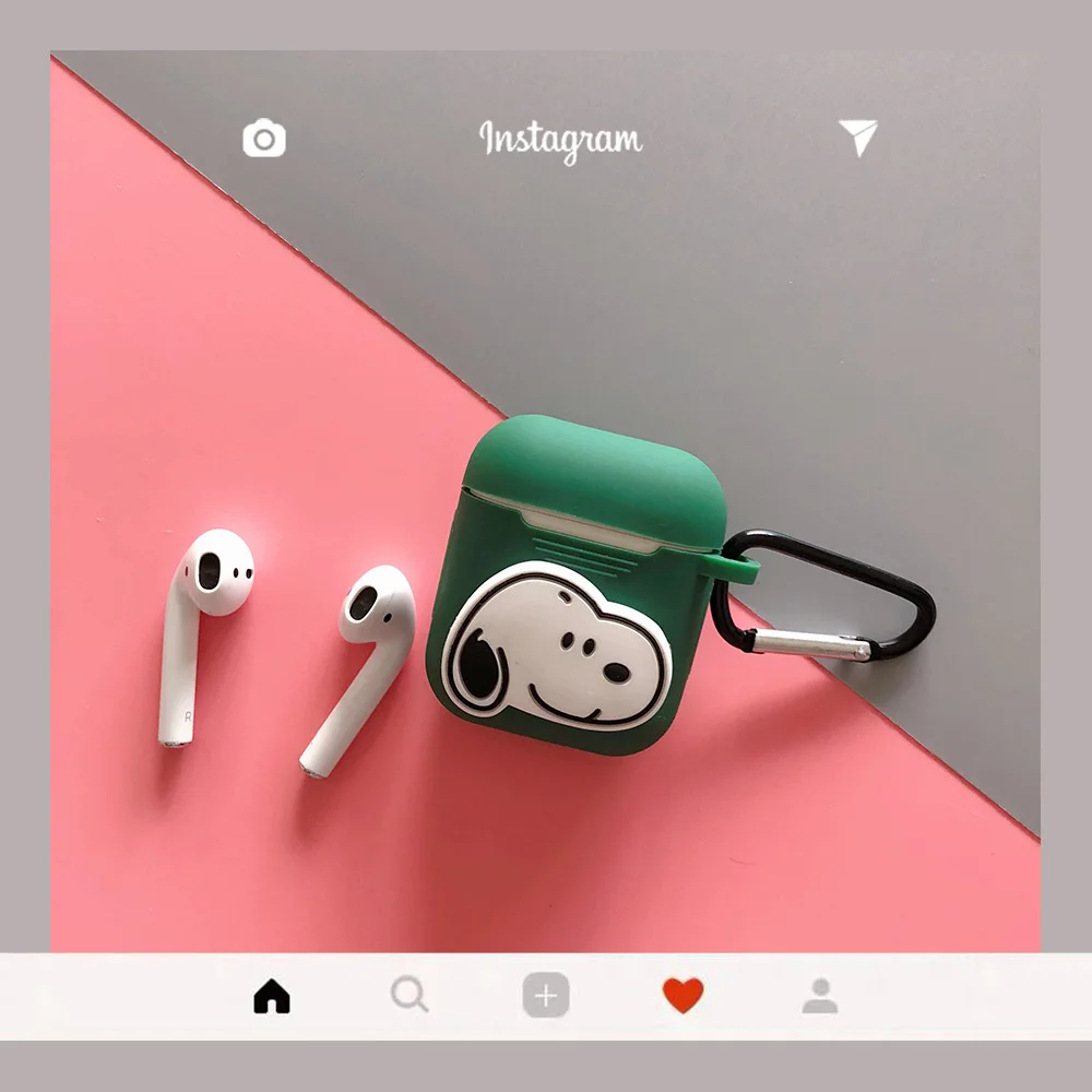 Green Мультяшный чехол для наушников AirPods, силиконовый кулон в виде животного, беспроводные наушники, анти-шок, для Apple Airpods 2, аксессуары - Цвет: Green
