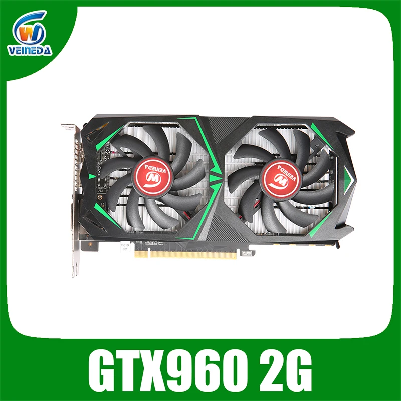 Видеокарты VEINEDA Оригинал GTX 960 2 Гб 128 бит GDDR5 1190 МГц/7012 МГц видеокарта для nVIDIA Geforce game